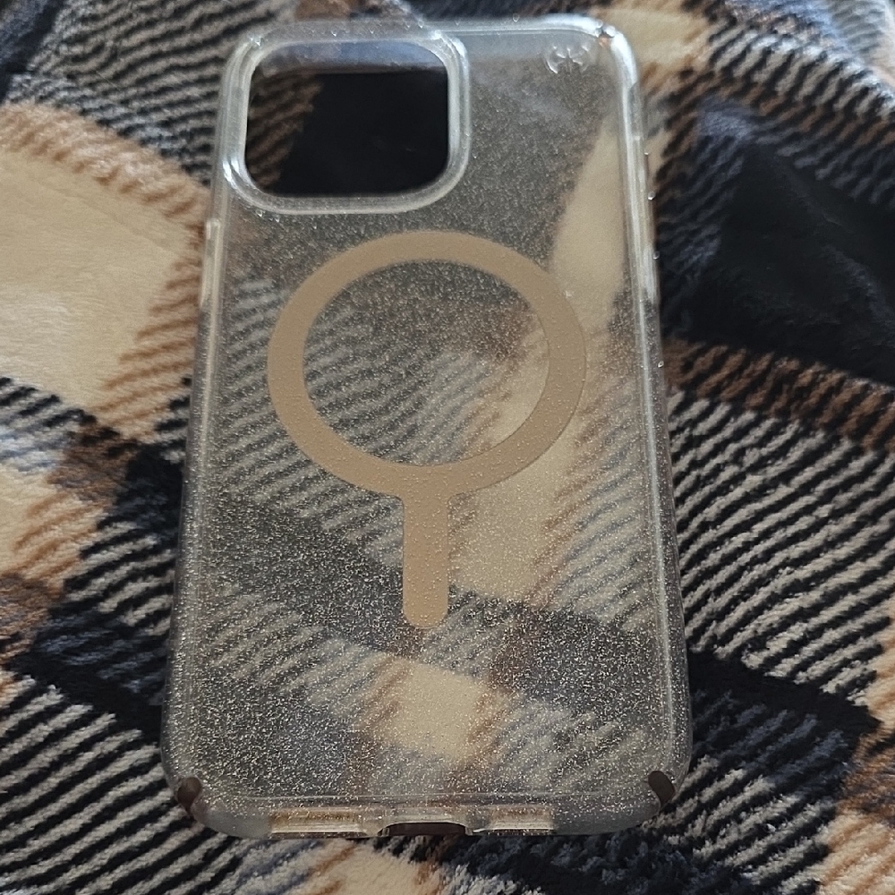 iPhone 15 Pro Max Glitter Clear Phone Case with MagSafe Support